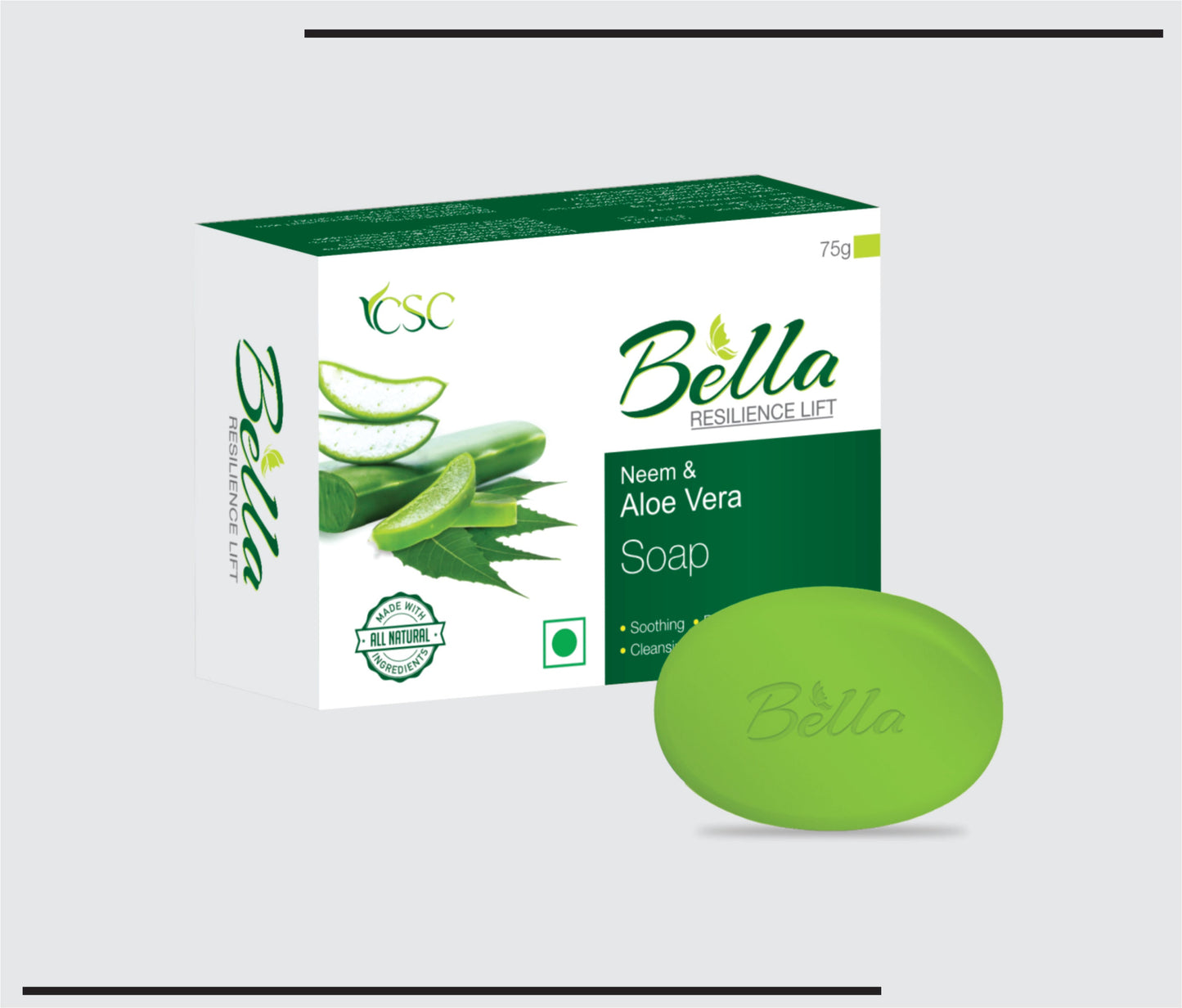 Bella Neem Soap (Neem With Aloe Vera Soap)