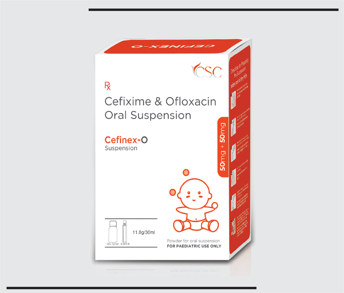 Cefinex O (30 ml) Cefixime 50mg + Ofloxacin 50mg by Csc