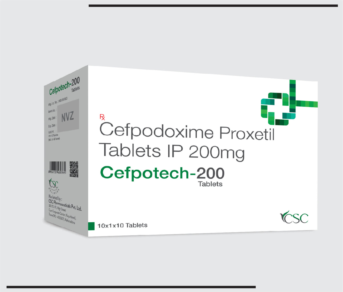 Cefpotech 200 (10x1x10) Cefpodoxime 200mg by Csc