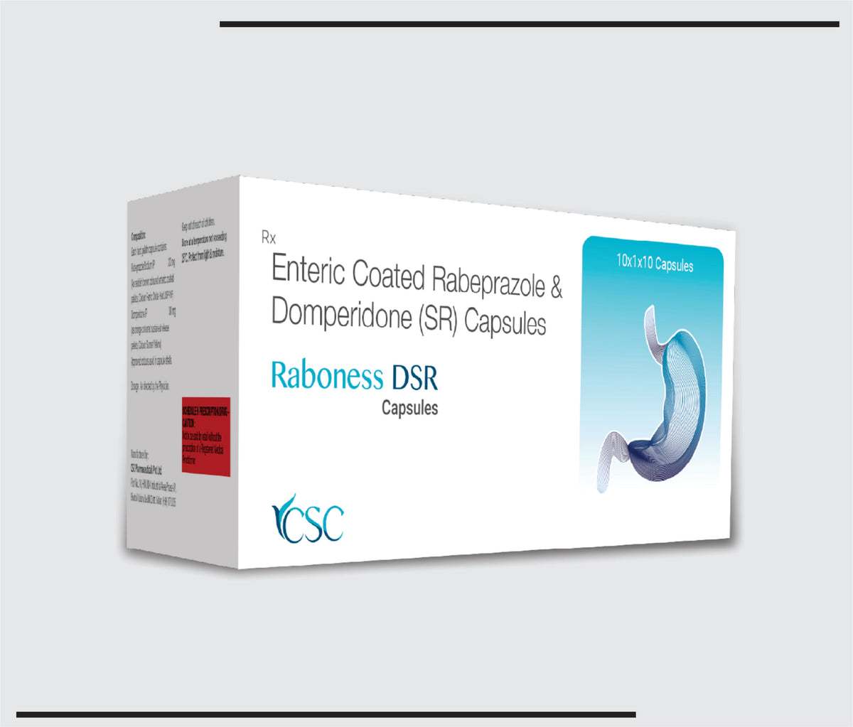 Raboness DSR (10x1x10) Rabeprazole 20mg + Domperidone 30mg (SR Capsules ) by Csc