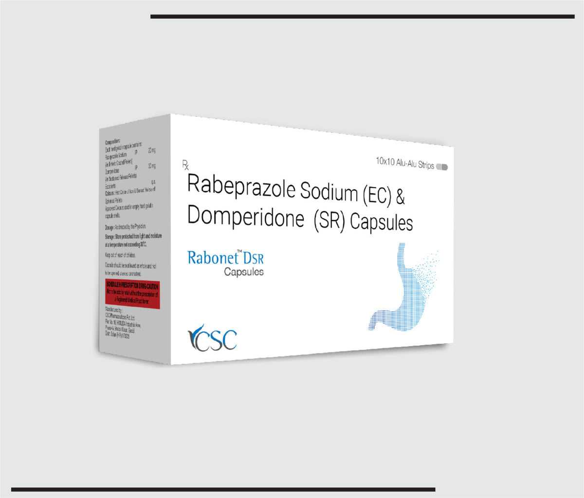 Rabonet DSR (10x10) Rabeprazole 20 mg + Domperidone 30 mg SR by Csc