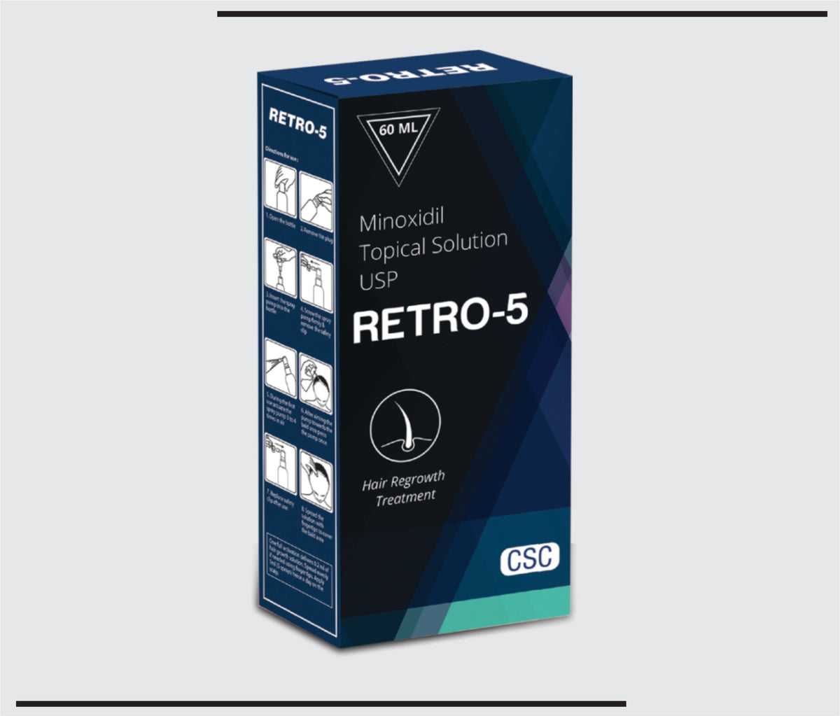 Retro 5 (60ml) Minoxidil Solution 5% by Csc