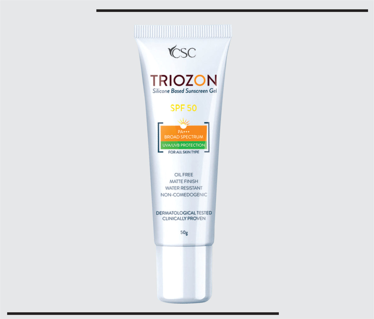Triozon 50 (50g) Silicon based 50 SPF Sunscreen Gel by Csc