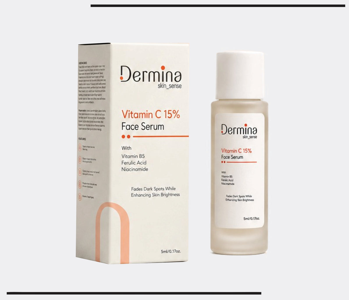 Vitamin C 15% Face Serum (5ml) Vitamin B5,Ferulic Acid & Niacinamide by Csc