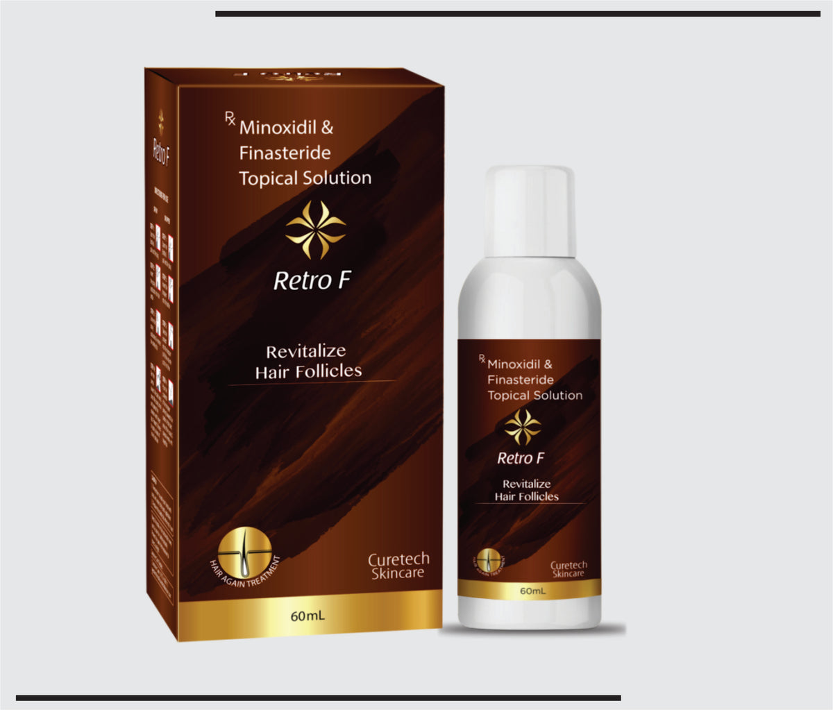 Retro F (60ml) Minoxidil Solution 5% With Finasteride 0.1% v/v by Csc