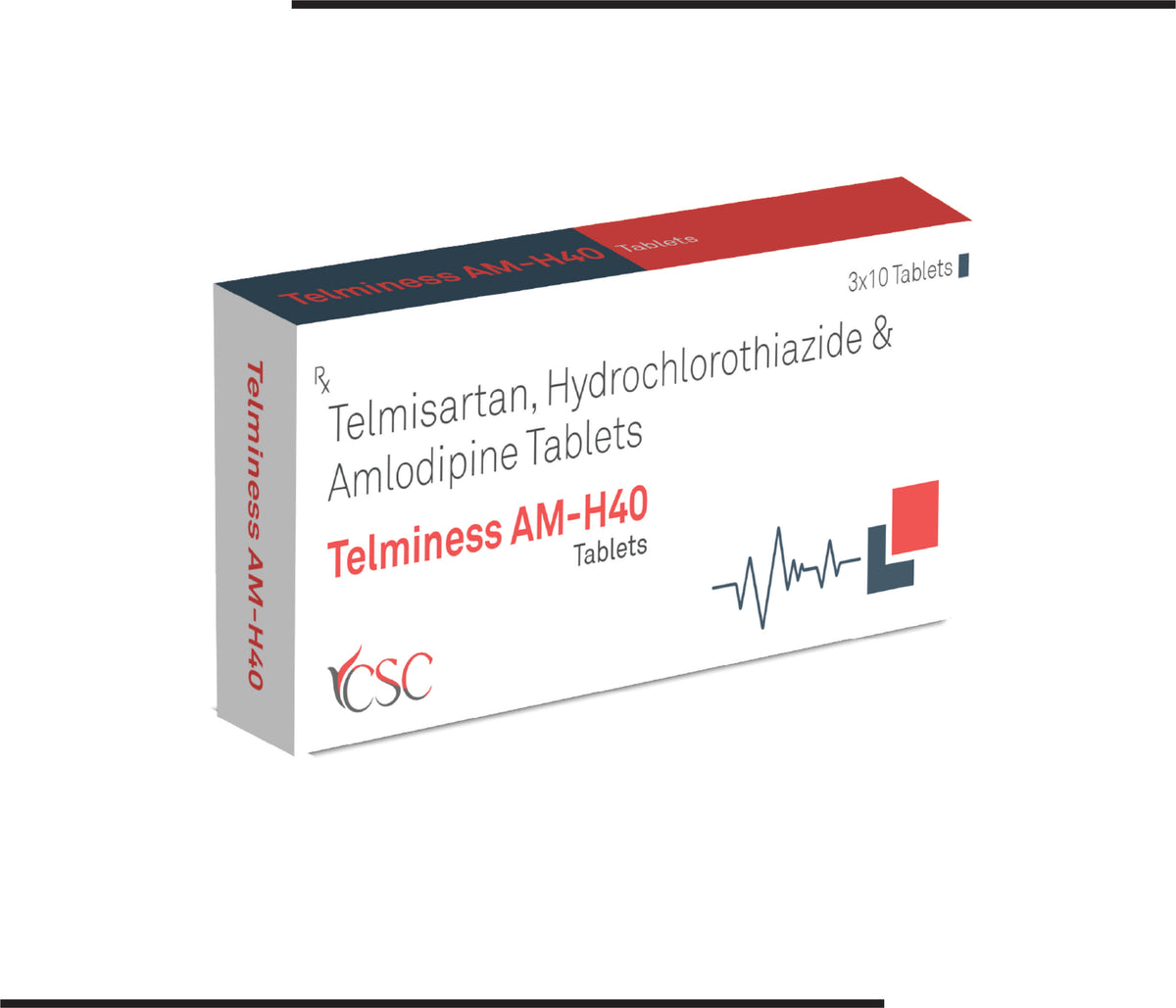 Telminess AM-H40 (10X3X10) Telmisartan 40mg + Hydrochlorthiazide 12.5mg + Amlodinoine 5mg by Csc