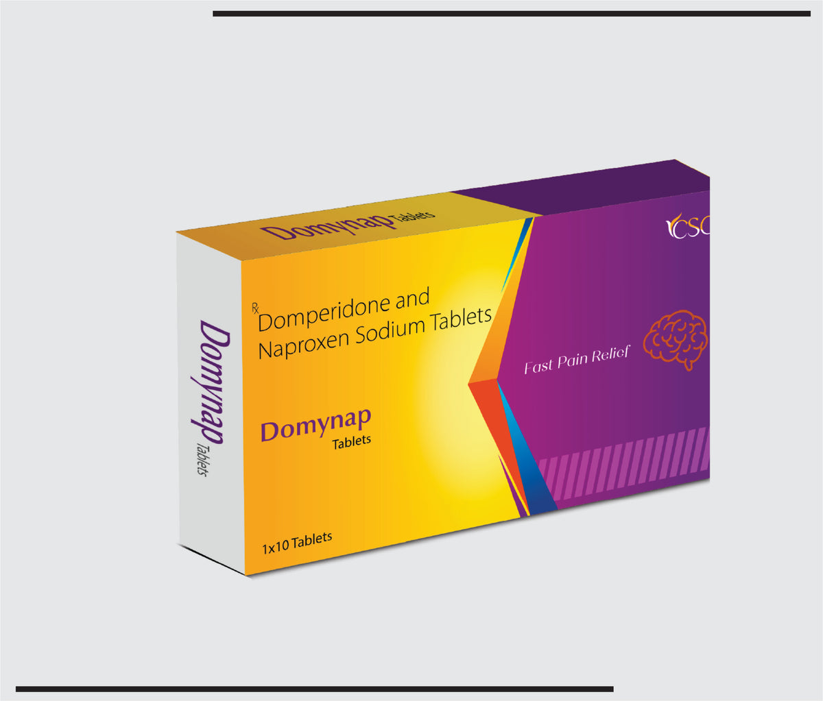 Domynap (10x1x10) Domperidone Maleate 10mg + Naproxen Sodium 275mg Equ. To Naproxen 250mg by Csc