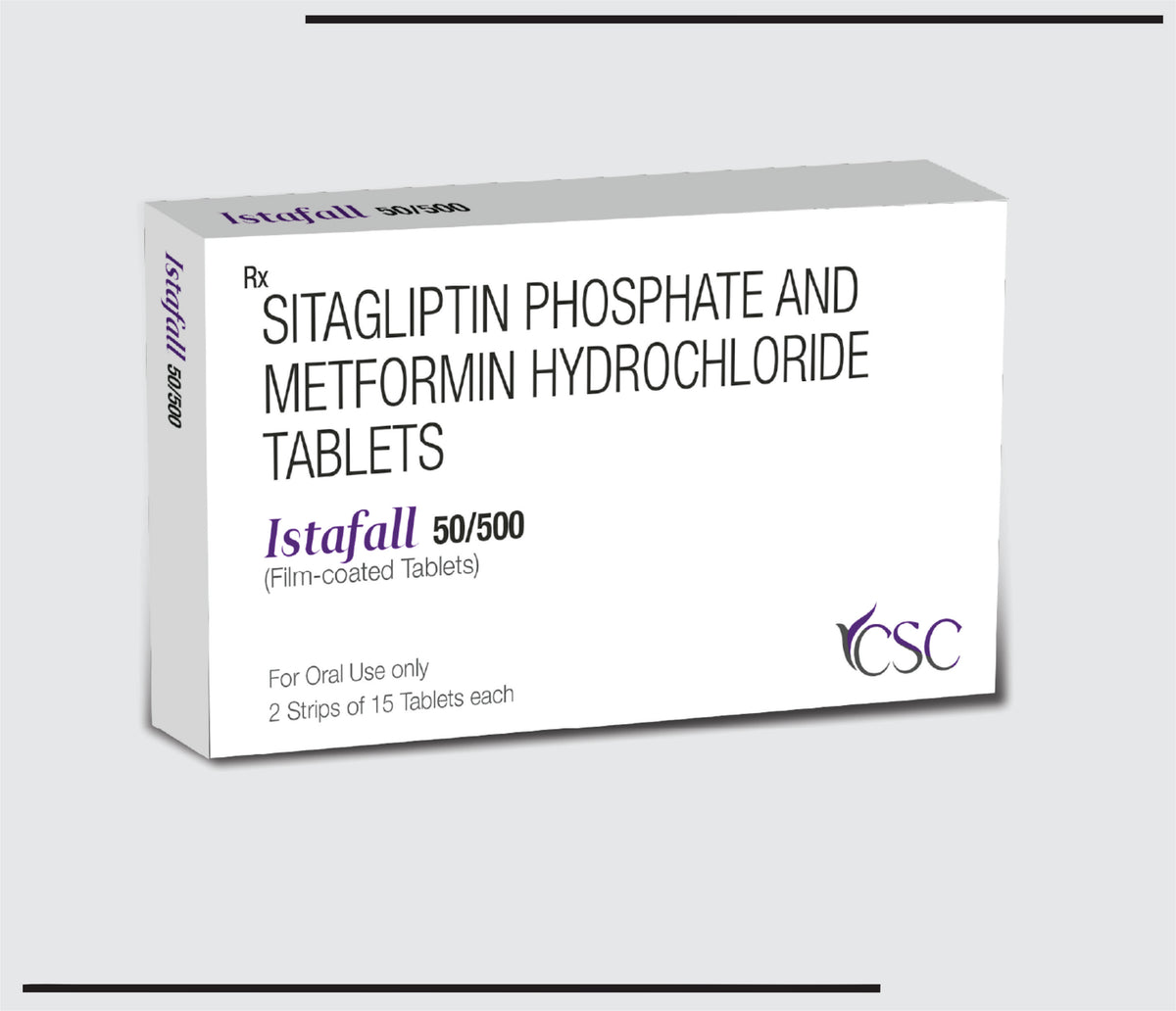 Istafall-M 50/500 (10X2X15) Sitagliptin 50mg + Metformin Hydrochloride 500mg by Csc