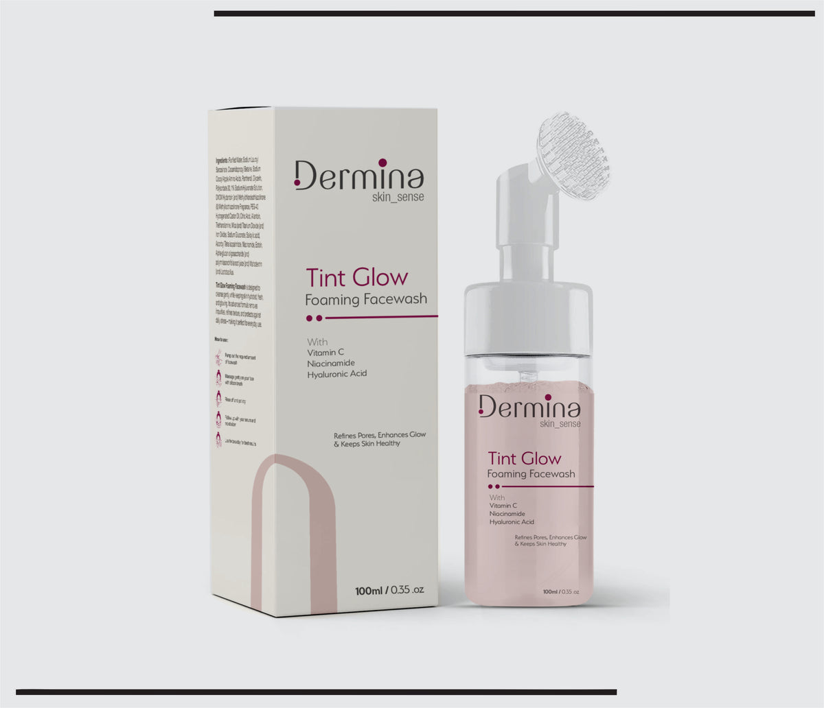 Tint Glow Foaming Facewash (100ml) Vitamin C, Niacinamide & Hyaluronic Acid by Csc