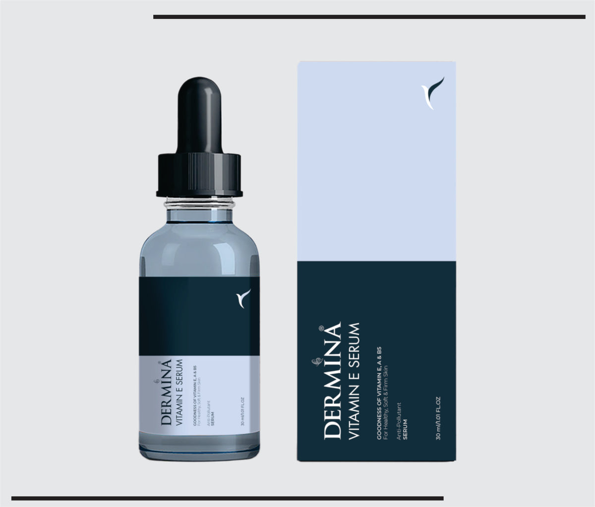 Dermina Vitamin E Serum 30ml Old (30 ml) Vit.E Acitate -3.5% ,Jojoba seed Oil 0.5%, Sesame oil 0.5%,Dexapanthenol1.0%, Vit. APalmitate 0.2%,Aloevera Extract-200X 0.02% by Csc