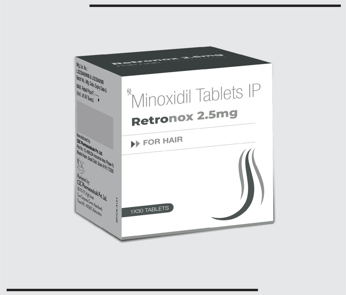 Retronox 2.5 mg (1x30) Minoxidil 2.5 mg tablet by Csc