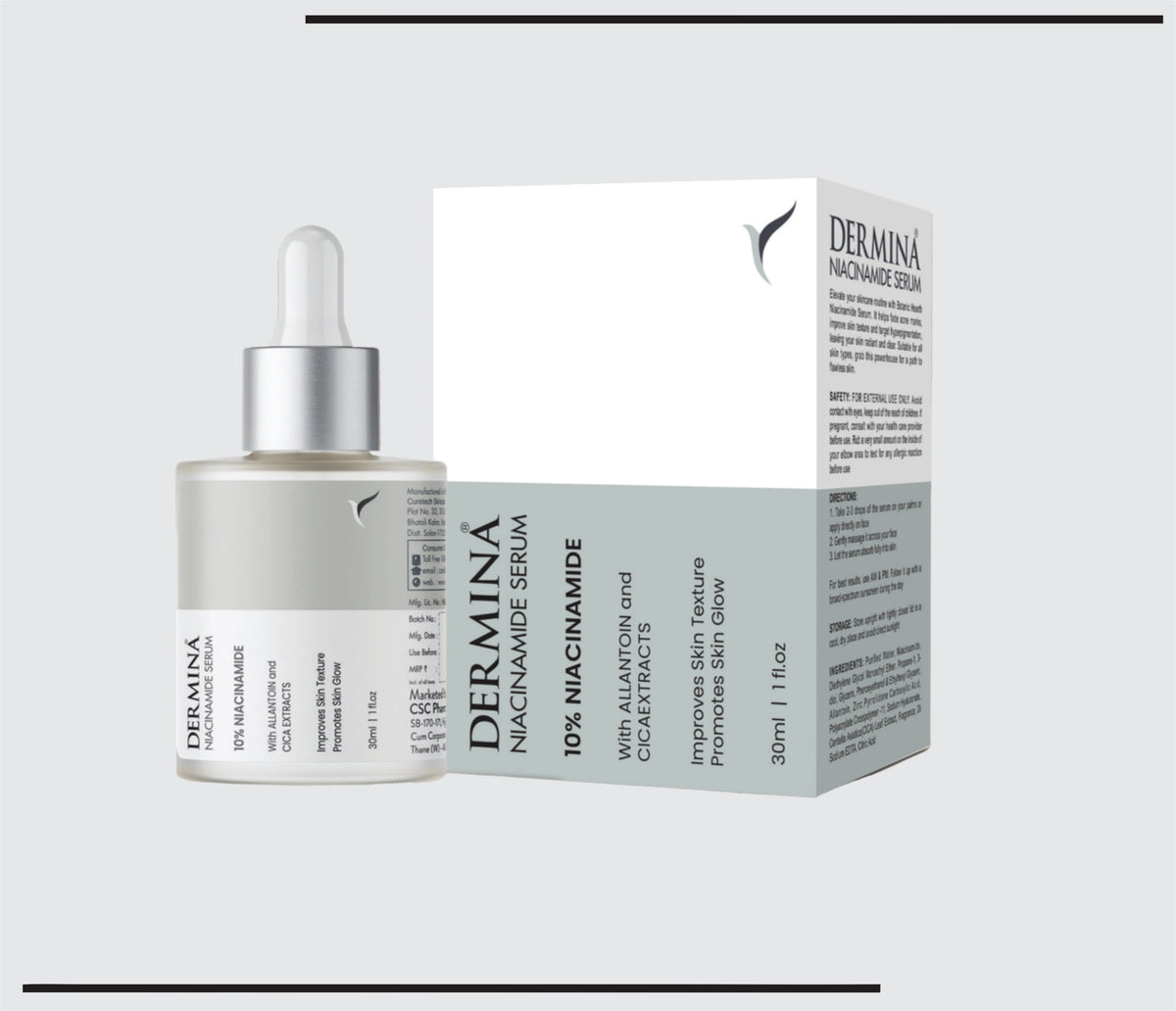 Niacinamide 10% Serum (30 ml) Matmarine,Hyaluronic Acid, Acetyle Glucosamine by Csc