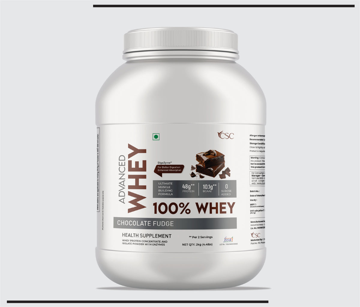 CSC Advance Whey 2LB (0.907gm) Protein Powder (Chocolate Fudge Flavour ) by Csc