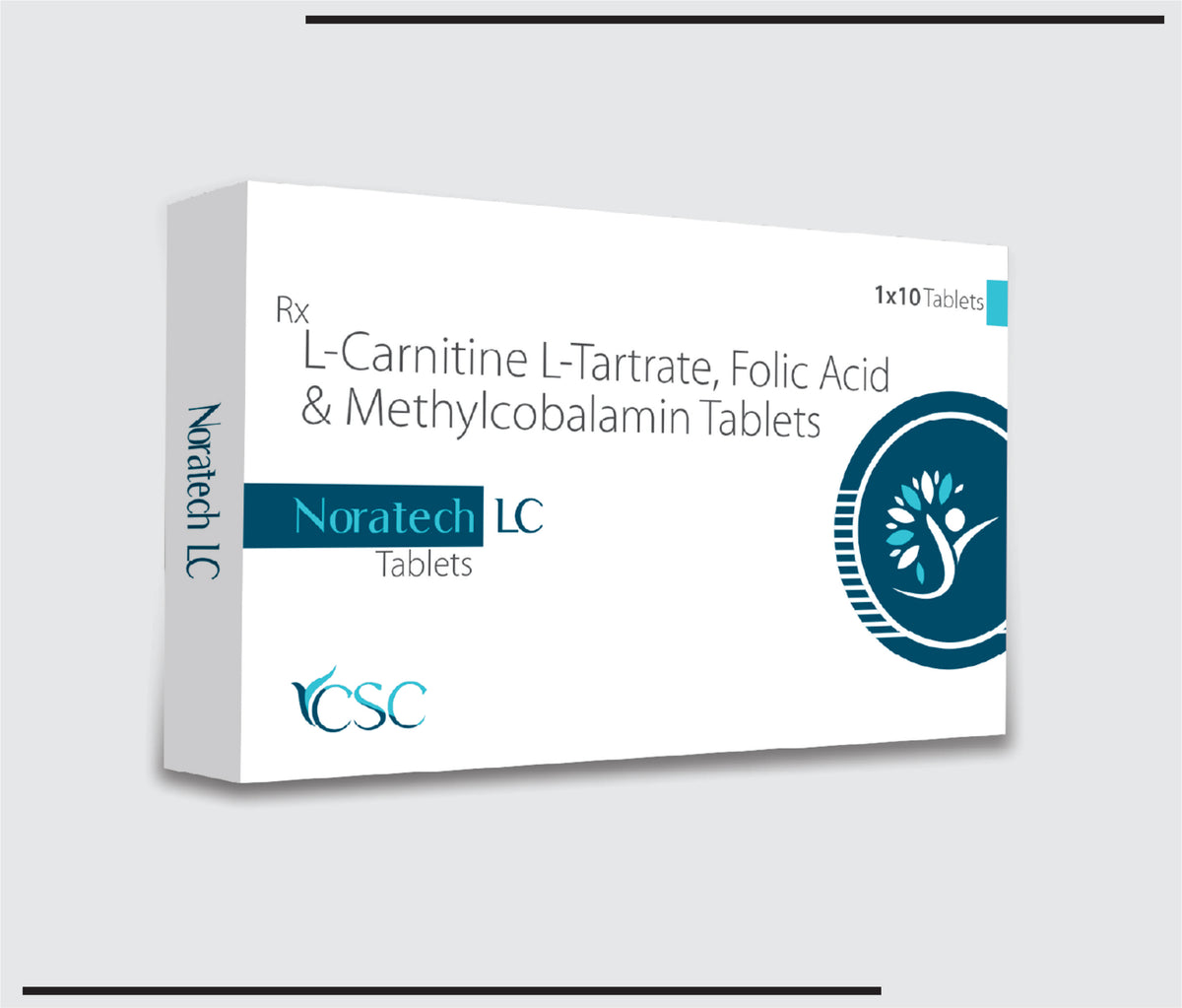 Noratech LC (10x1x10) L-Carnitine L-Tartrate eq. to L-Carnitine 500 mg +Methylocobalmin 1500 mcg +Folic Acid 1.5 mg by Csc