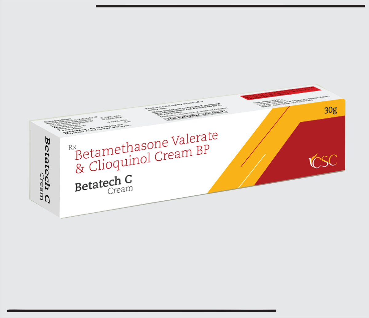 Betatech C (30 gm ) Betamethasone valerate IP eq.to Betamethasone 0.10%+Clioquinol IP 3.00% by Csc