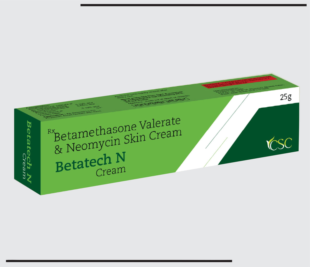 Betatech N (25 gm ) Betamethasone valerate IP eq.to Betamethasone 0.10%+Neomycin Sulphate 0.50% by Csc
