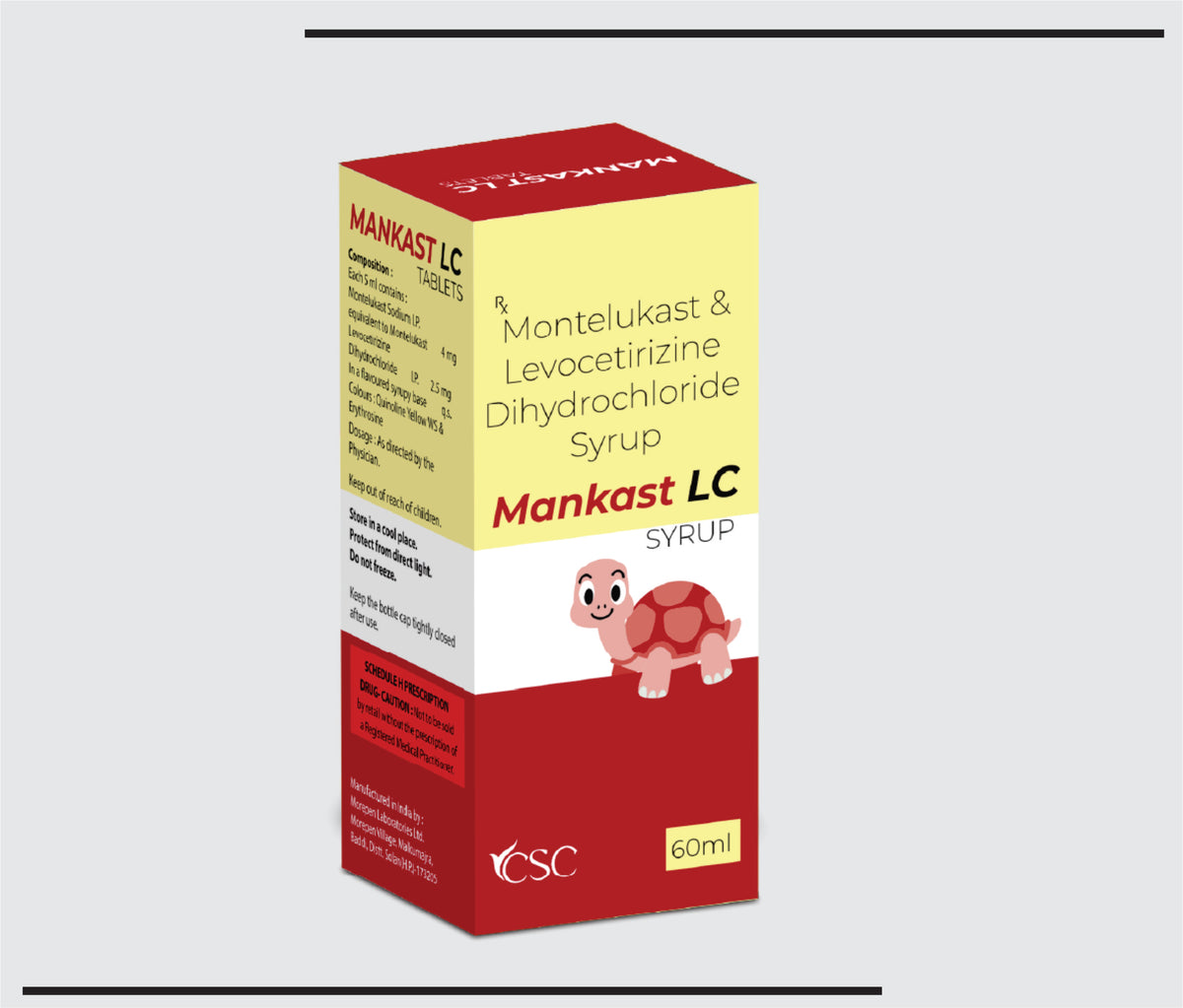 Mankast LC (60 ml ) Levocetirizine 2.5 mg + Montelukast 4 mg by Csc