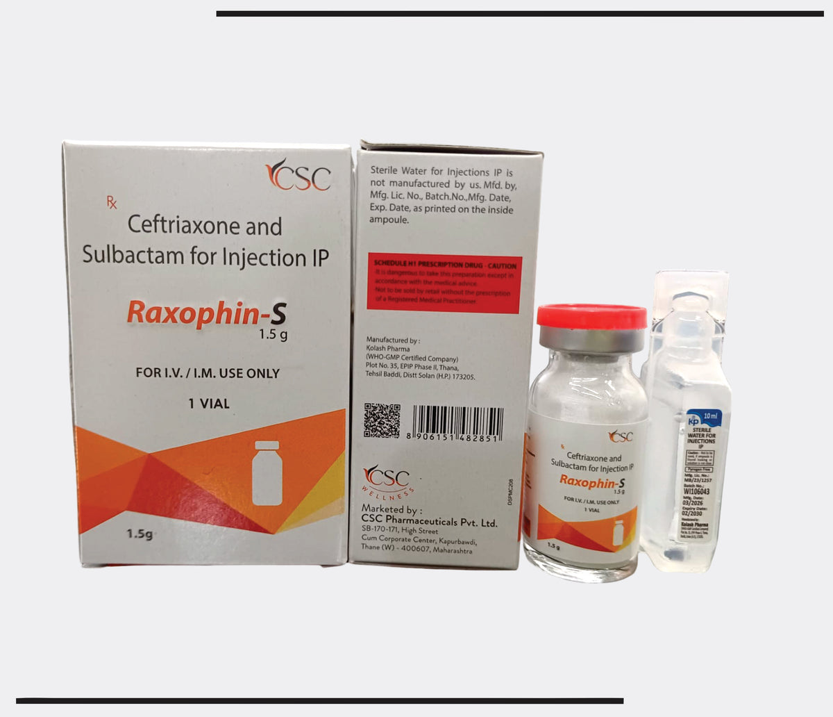 Raxophin-S (Vial) Ceftriaxone 1000mg + Salbactum 500mg by Csc