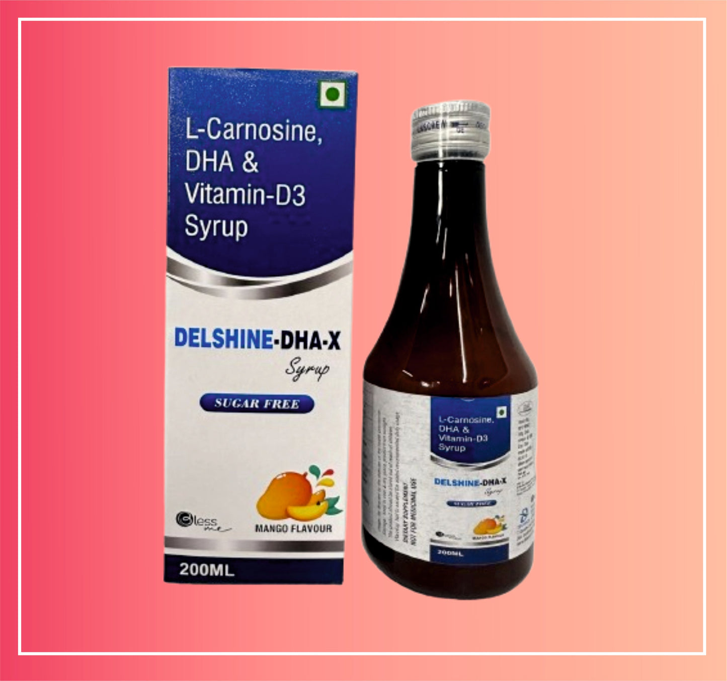 L-Carnosine-200Mg, Dha(40%)-200Mg & Vitamin-D3 10Mcg (400Iu) {Rate of 200 ml Syrup} by Dellwich