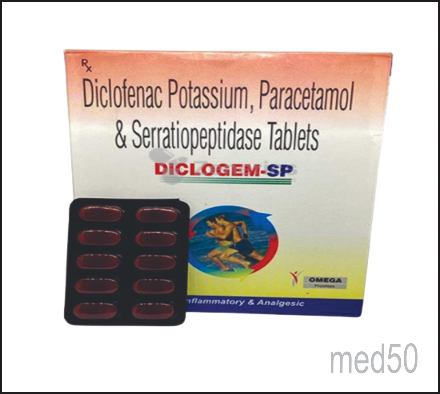 Diclogem SP Tablet (Diclofenac 50mg + Paracetamol 325mg + Serratiopeptidase 10mg)