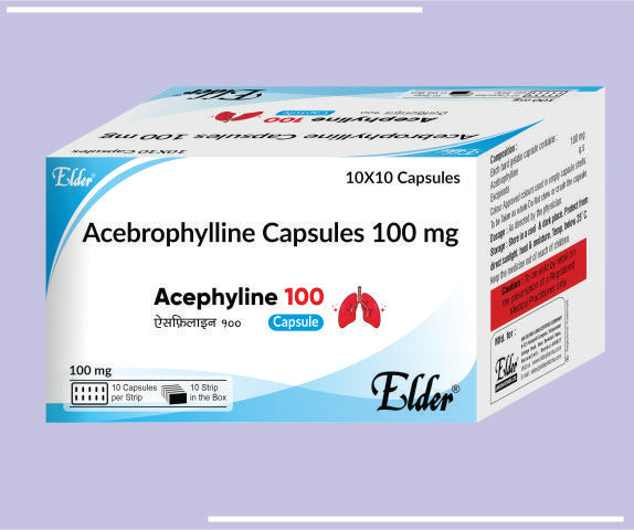 Acephyline 100 Caps (10X10) Acebrophylline 100 Mg by Elder