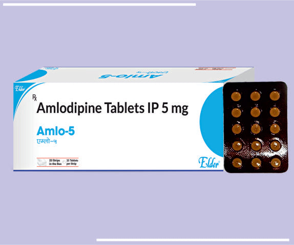 Amlo 5 Tabs (Strips) (100X10) Amlodipine 5Mg by Elder