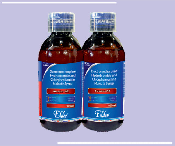 Ascotor Dx Syp ( Blue) (36X100Ml) Dextromethorphan 10 Mg, Chlorpheniramine 4 Mg Syr By Elder