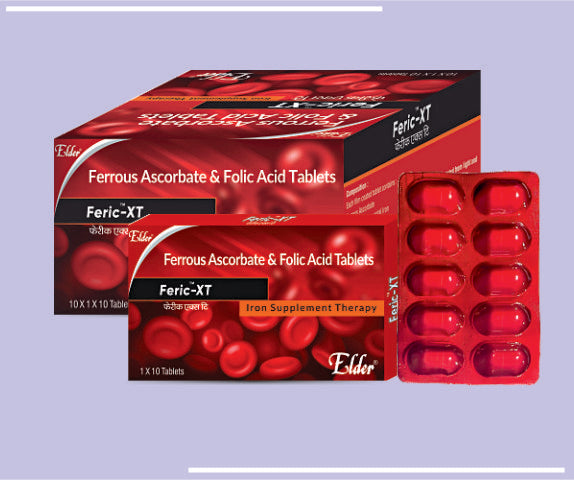 Feric Xt Tabs (10X1X10) Elemental Iron 100 Mg, Folic Acid 1.5 Mg Tab By Elder