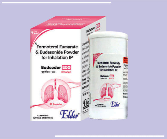 Budcoder 200 Rotacap (30Cap) Budesonide 200 Mcg, Formoterol Fumarate 6 Mcg Rotacap By Elder
