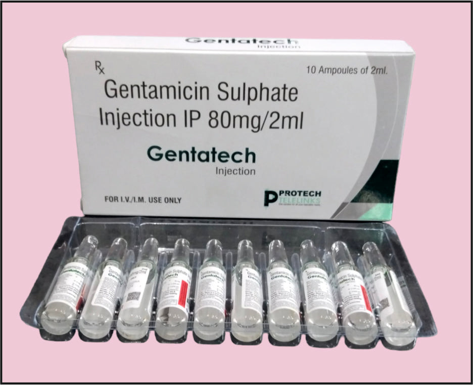 Gentatech (2 Ml) Gentamicin 80 Mg/2 Ml By Protech