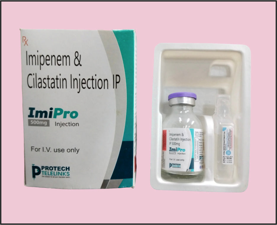 Imipro-500 (20Ml) Imipenem 500 Mg, Cilastatin 500 Mg By Protech