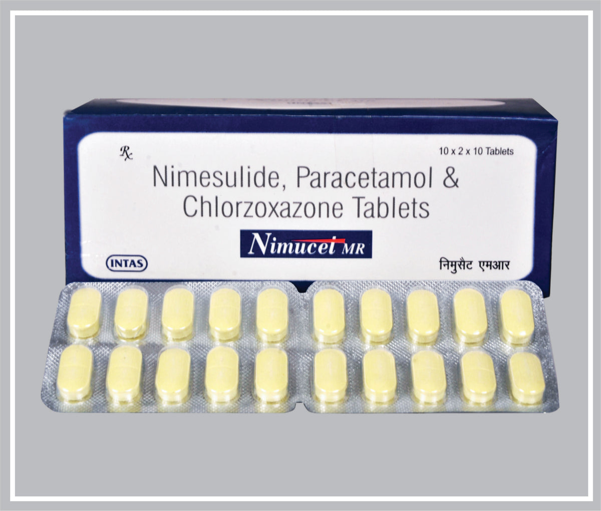 Nimucet-Mr 10 Tab (Nimesulide 100Mg + Paracetamol 325Mg + Chlorzoxazone 375Mg) By Intas