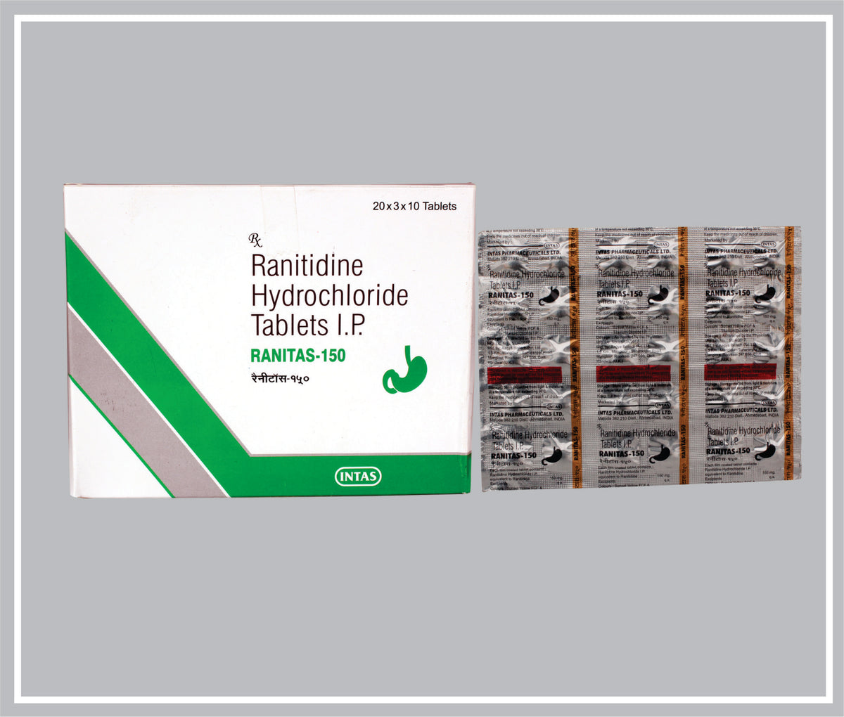 Ranitas 150 10 Tab (Ranitidine 150 Mg Tab) By Intas