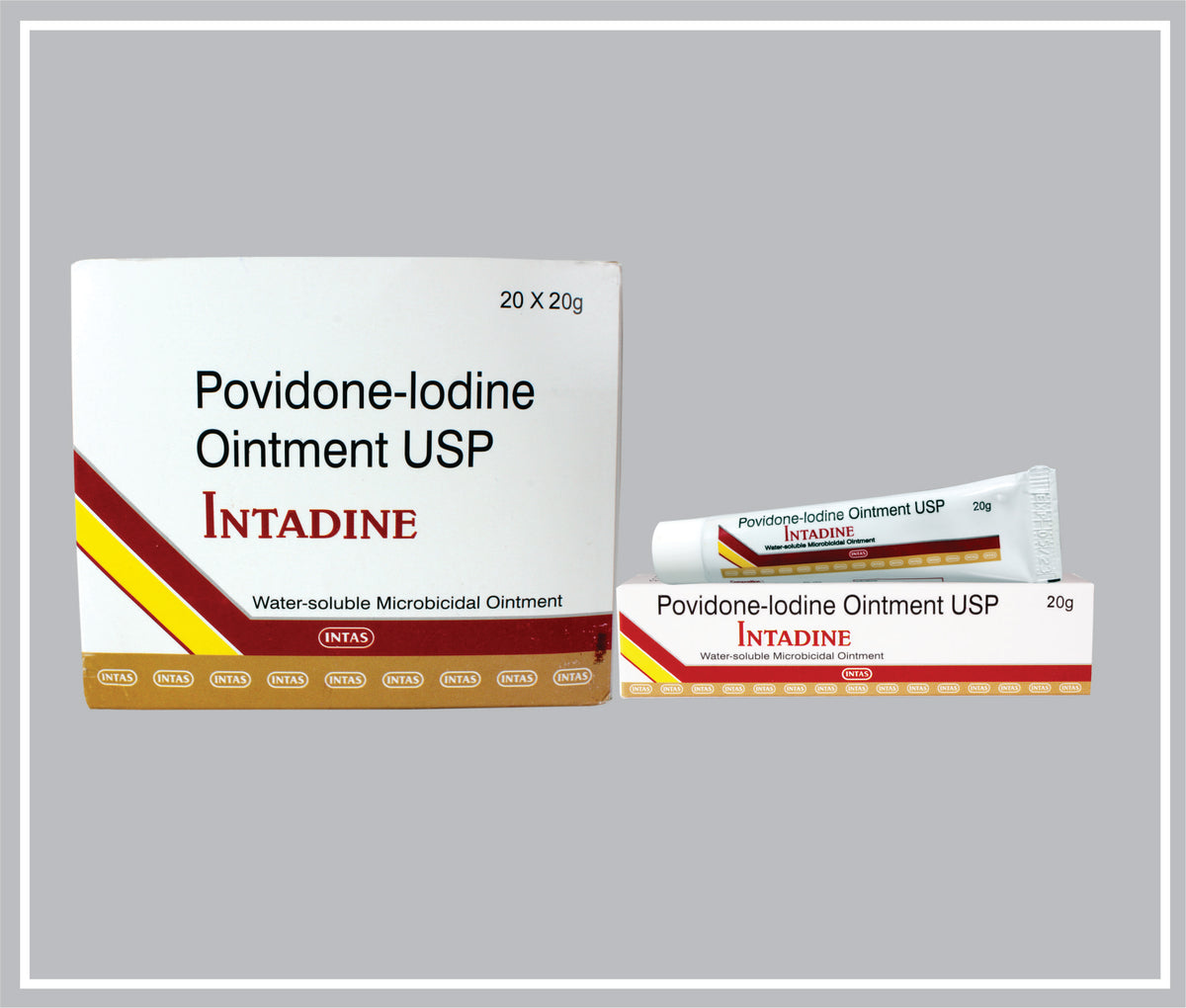 Intadine Ointment 20Gm (Povidone Iodine 5%W/W) By Intas