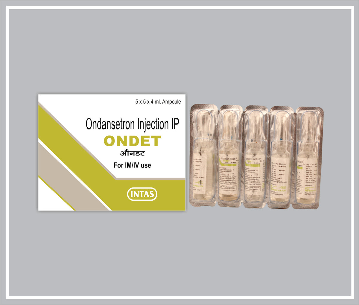 Ondet-4 Inj. 4Ml (Ondansetron Hydrochloride 2Mg /Ml ) By Intas