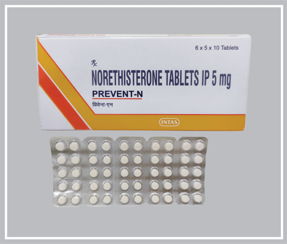 Prevent N 10 Tab (Norethisteron 5Mg, Uncoated Tablet) By Intas