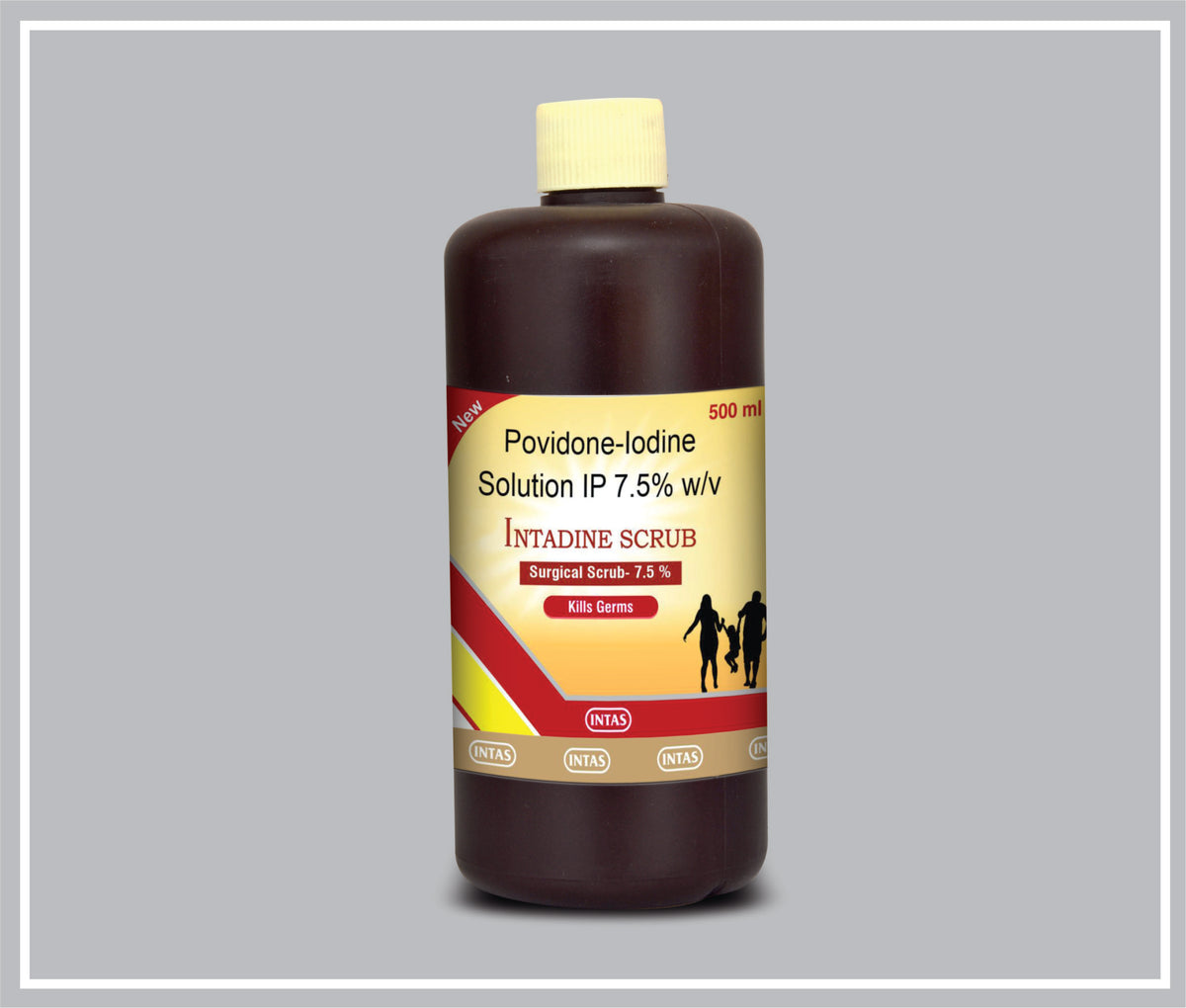 Intadine Scrub 500Ml (Povidone Iodine 7.5%W/V) By Intas