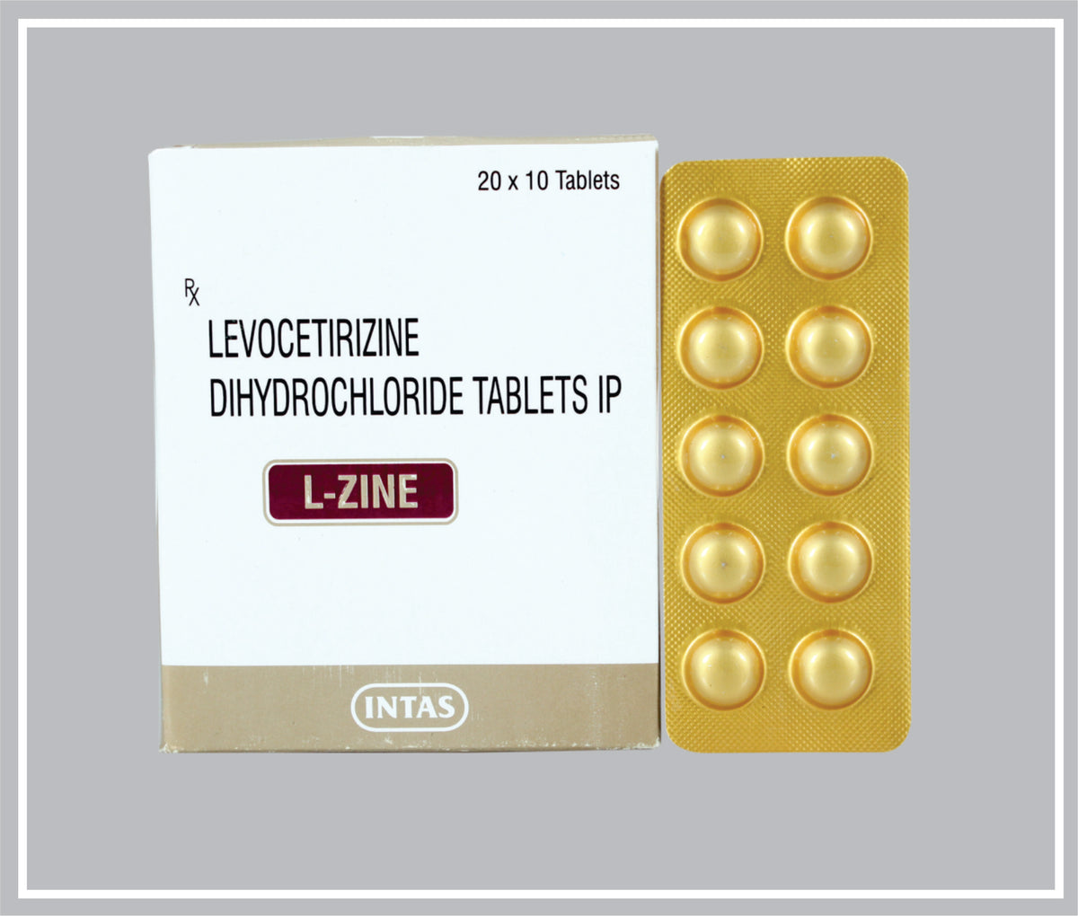 L- Zine 10 Tab (Levocetirizine 5 Mg Tab) By Intas