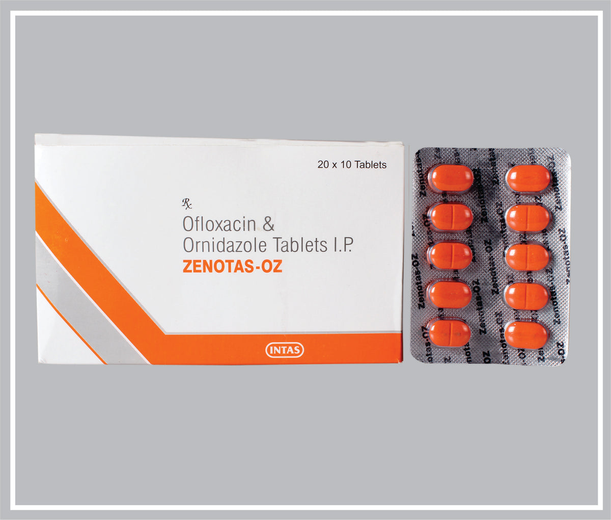 Zenotas Oz 10 Tab (Ofloxacin 200 Mg, Ornidazole 500 Mg Tab) By Intas