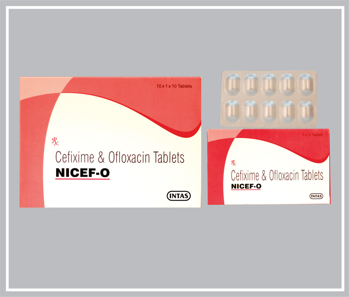 Nicef-O 10 Tab (Cefixime 200Mg + Ofloxacin 200Mg ) By Intas