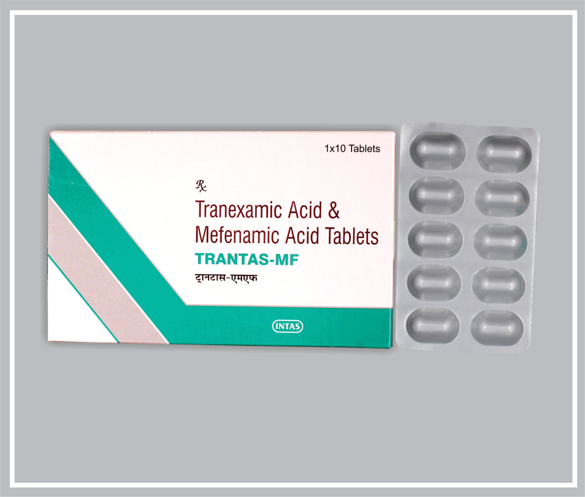 Trantas- Mf 10 Tab (Tranexmic Acid 500Mg + Mefenamic Acid 250Mg ) By Intas