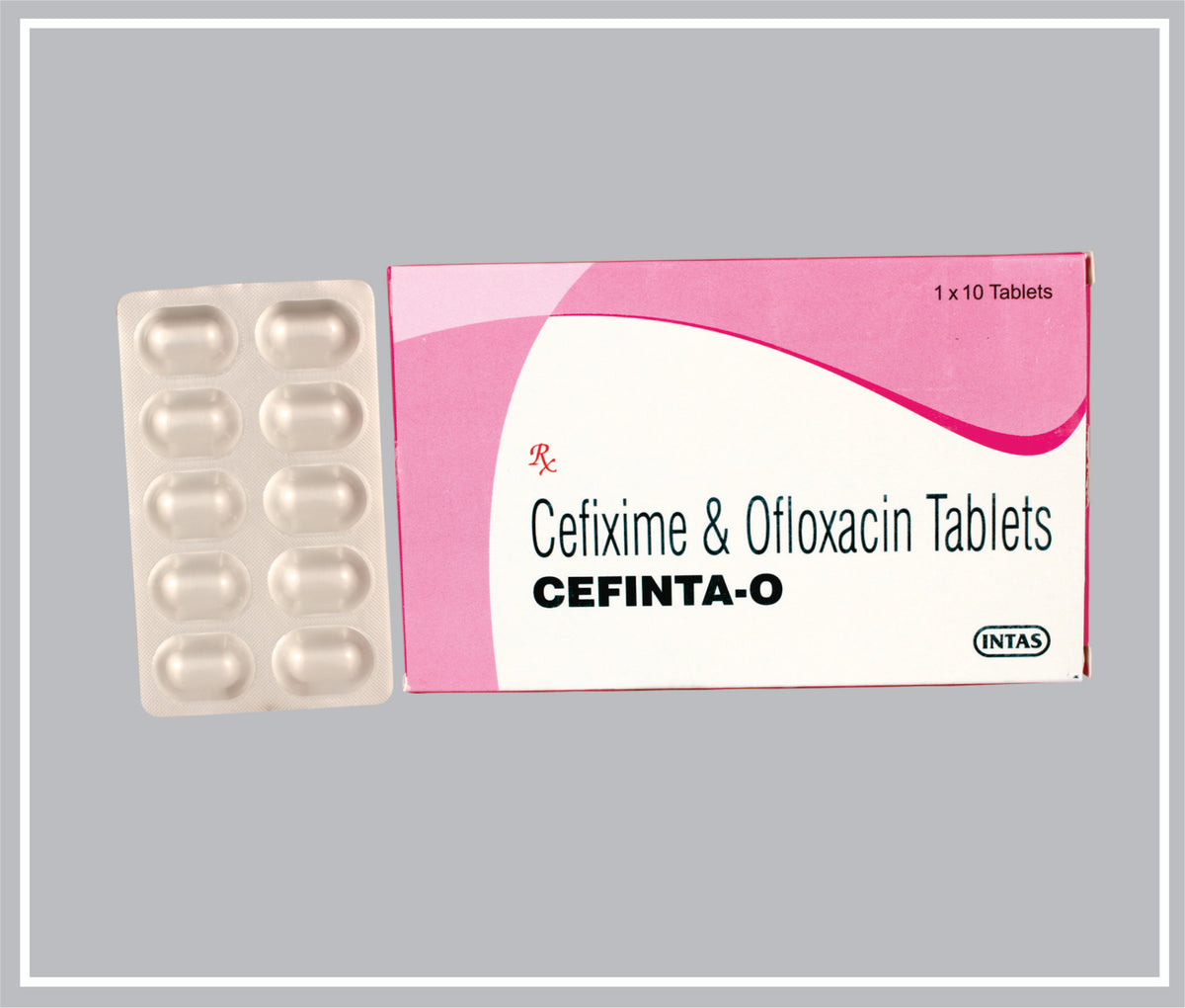 Cefinta-O 10 Tab (Cefixime 200 Mg, Ofloxacin 200 Mg Tab) By Intas