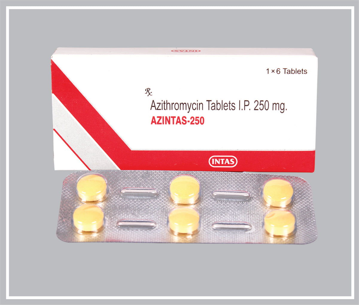 Azintas 250 6 Tab (Azithromycin 250 Mg Tab) By Intas