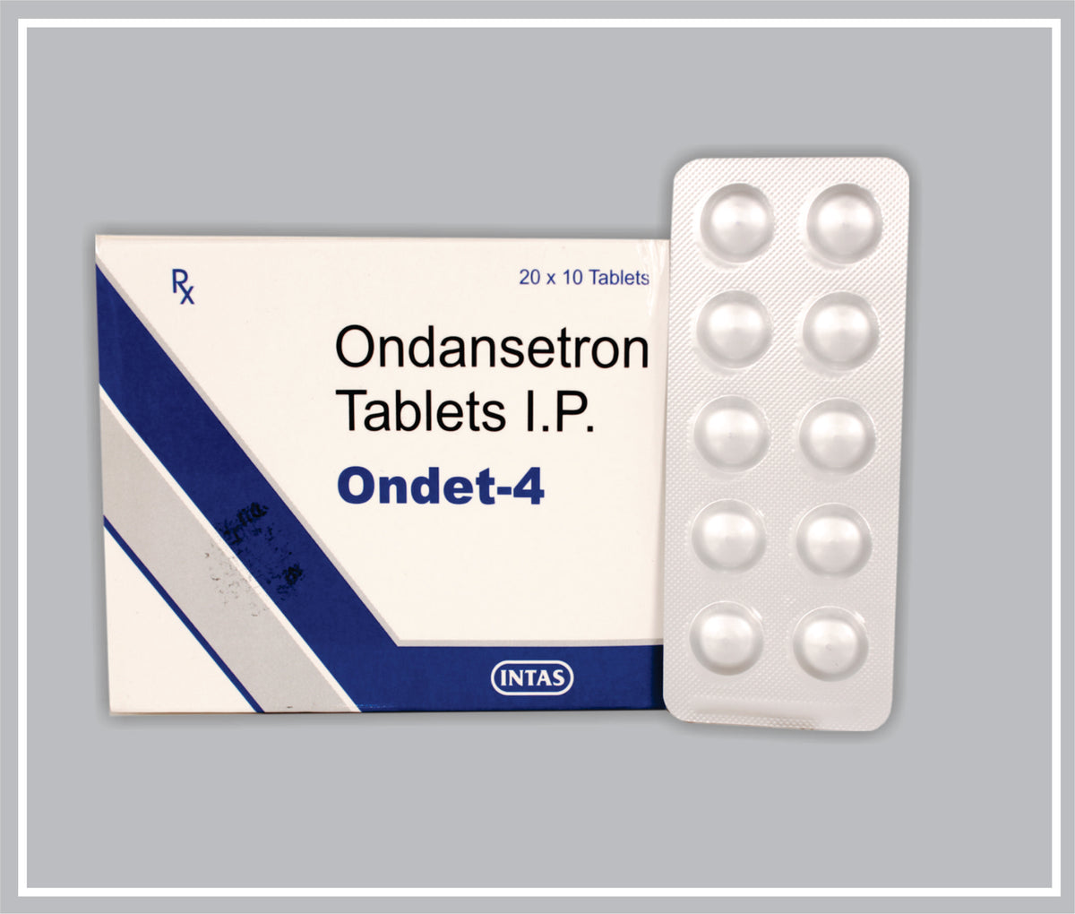Ondet-4 10 Tab (Ondansetron Hydrochloride 4Mg ) By Intas