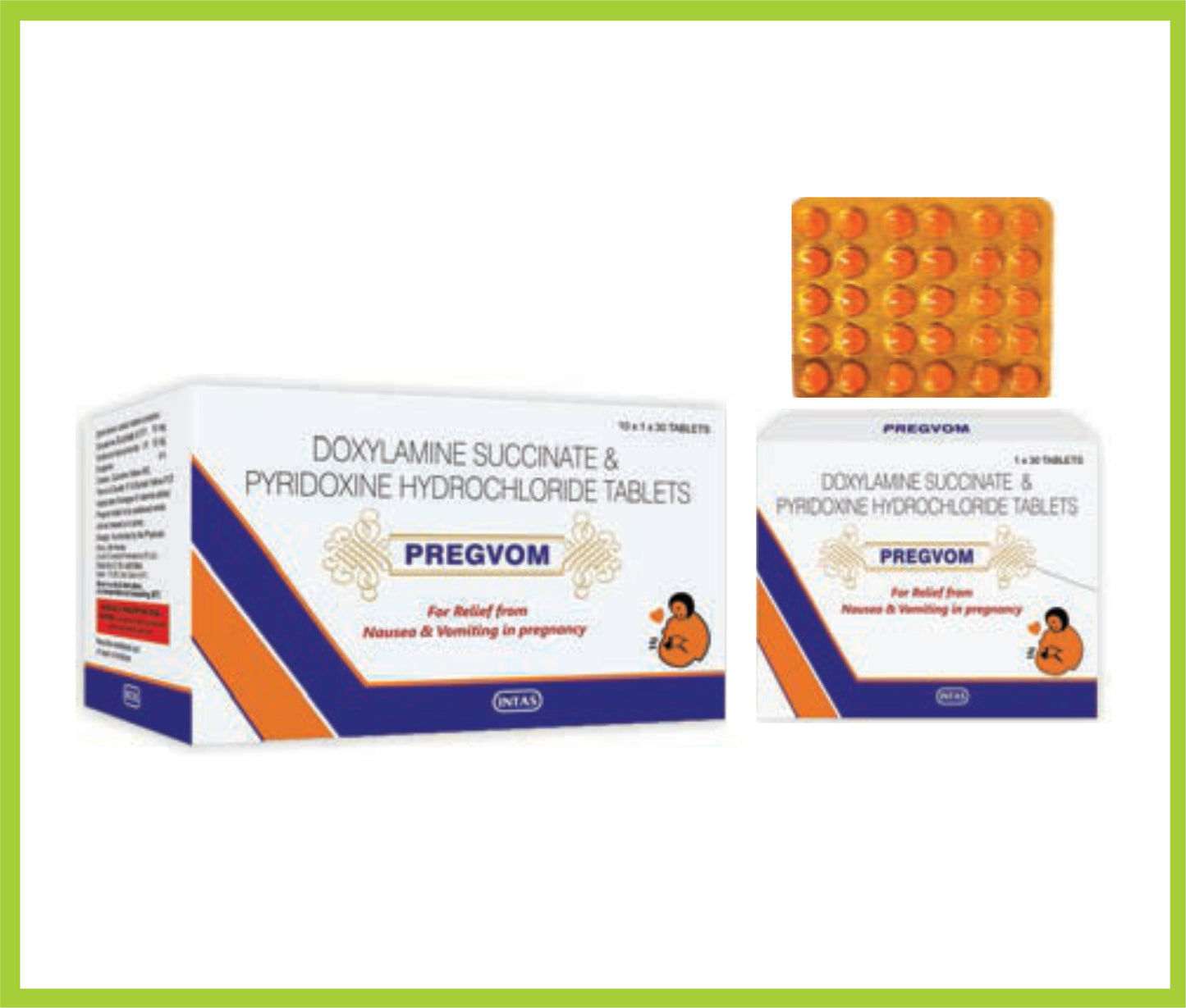 Pregvom Tab (Doxylamine Succinate 10 mg + Pyridoxine 10 mg)