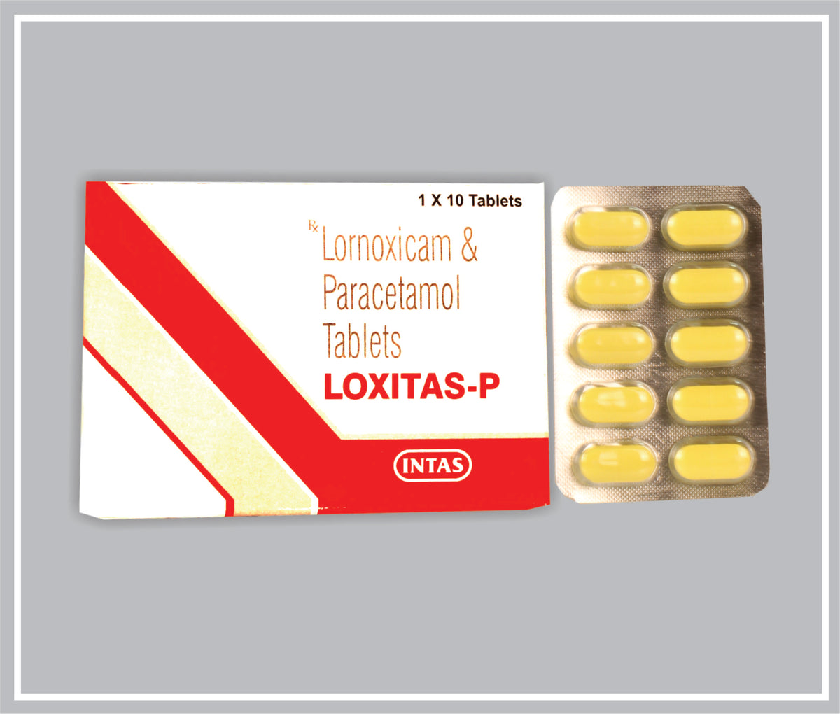 Loxitas-P 10 Tab (Lornoxicam 8 Mg, Paracetamol 325 Mg Tab) By Intas