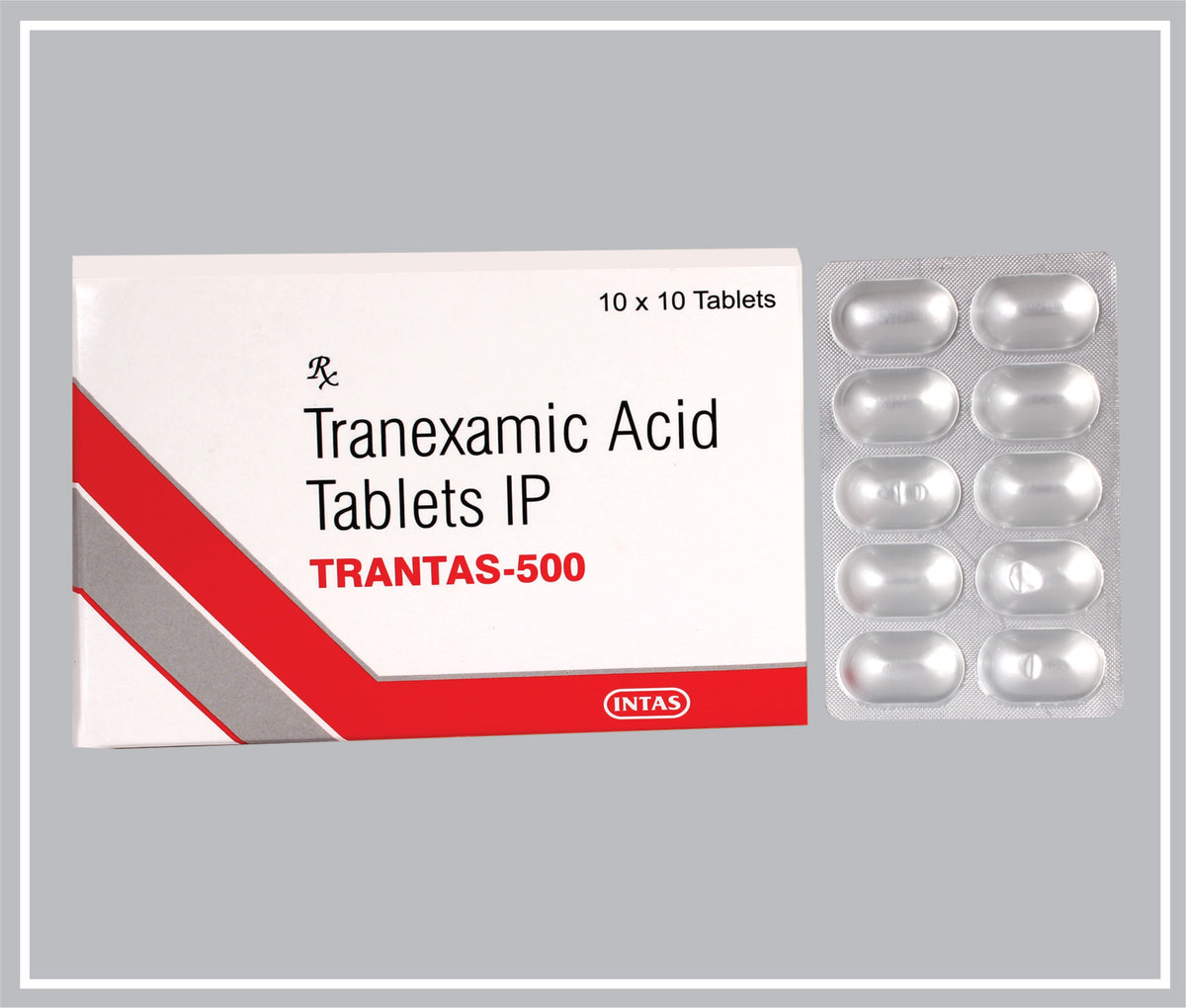Trantas 500 10 Tab (Tranexamic Acid 500 Mg Tab) By Intas
