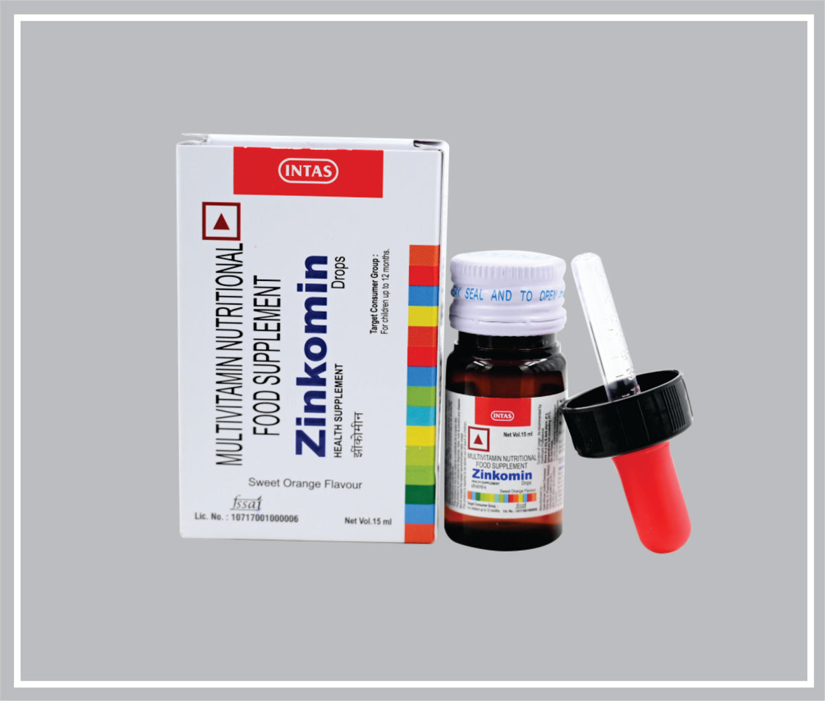 Zinkomin Drops 15 Ml (Multivitamin Nutritional Food Supplement) By Intas