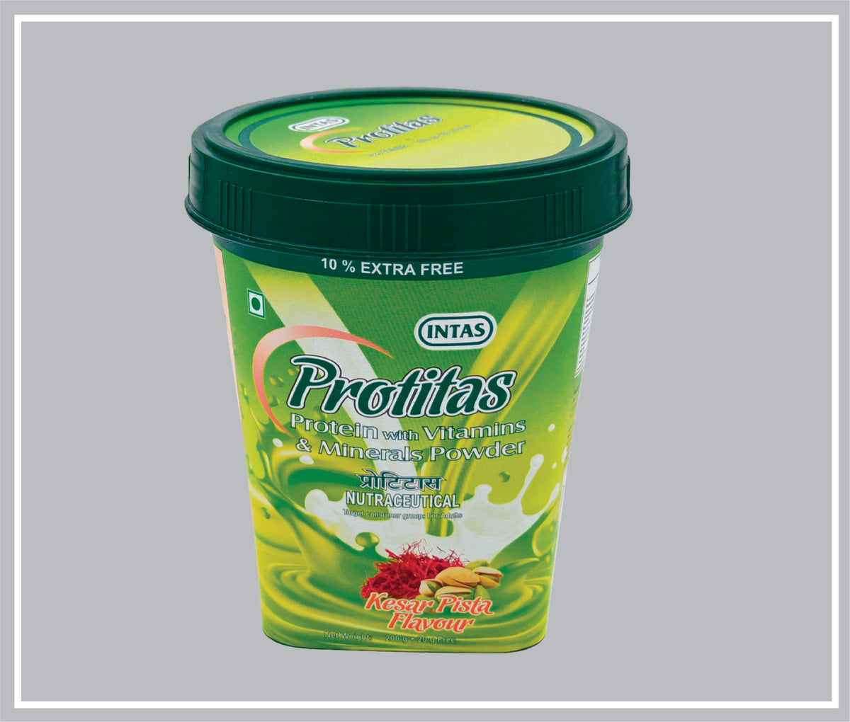 Protitas 220 Gm (Kesar Pista) (Protein Powder 220 G, Kesar Pista Flavour) By Intas