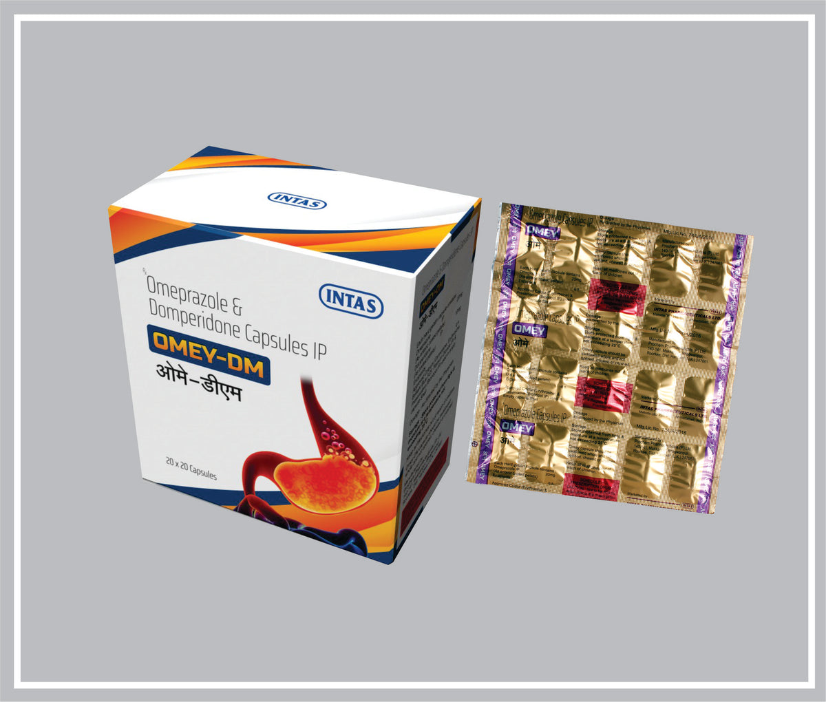 Omey Dm 20 Cap (Omeprazole 20 Mg, Domperidone 10 Mg Cap) By Intas